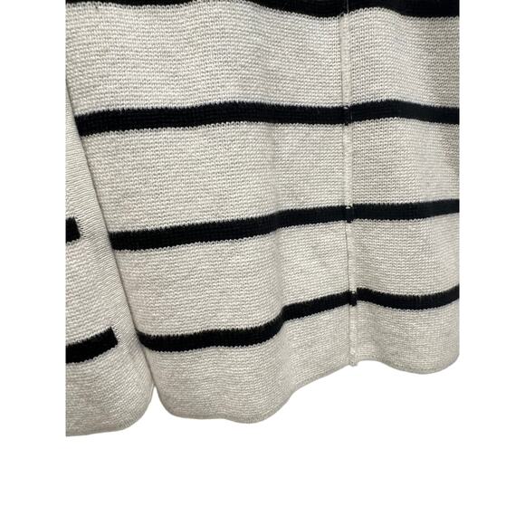 Cache 100% Cotton - Black x White Striped Knit Blazer Size 12 - Picture 7 of 7